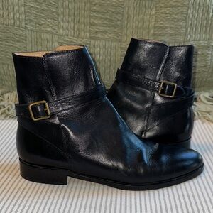 Ralph Lauren Black Leather Ankle Boots